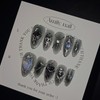 Melting Black Moon [Handmade Nail Tip] Emily Nail - Oval