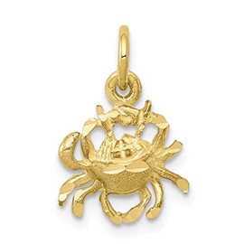 IceCarats 10K Solid Yellow Gold Crab Claw Necklace Chain Pendant Charm Only