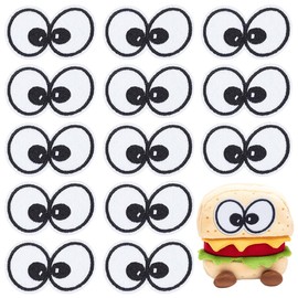 BENECREAT 30 Pcs Black and Green Eyes Patch, Embroidery Cloth Iron on Patches, Cartoon Eyes Costume Accessories for Jackets Clothes DIY Accessories Crafts Decoration
