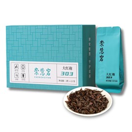 Premium Da Hong Pao Wuyi Rock Tea [B] - Traditional Crafted Loose Leaf Chinese Oolong Tea - Fruity and Floral Aroma - 2g/8g x 12 Infusions - 崇慧岩大红袍303 (2g * 12)