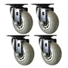 Headbourne 4 Pack 4" Designer Casters - Soft Rubber Non-Marking