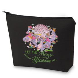 WZMPA - Bolsa de cosméticos de dragón morado para regalar a los amantes del dragón, figura mágica con cierre, bolsa de maquillaje, Flor mágica-BL, Bolsa de cosméticos