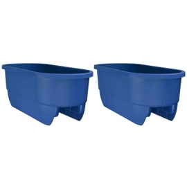 Apollo Exports International 4", 6" or Dual Deck Railer Planter, Blue, Pack of 2