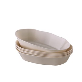Silver Spoons MINI DESSERT BOWLS | Oval Dessert Plates | Lava Collection | Cream, Dessert Bowls, 6 PC