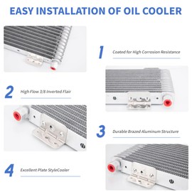 40k Transmission Oil Cooler LPD47391 Compatible with Heavy Duty 40,000 GVW Max - Low Pressure Drop, Transmission Cooler Kit with Mounting Hardware,LPD47391 40k Transmission Oil Cooler Kit