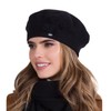Kamea Ariel Women's Beret Winter Headpiece Patterned Warm, black