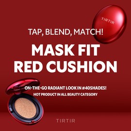 [*Mini Size*] TIRTIR Mask Fit Red Cushion Foundation | Full coverage, Weighless, Skin fit, Satin Glow Finish, Korean cushion foundation (#28N Oat, 0.15 Fl Oz)