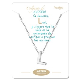 cotigo Initial Necklace Stainless Steel Women's Necklace with Small Letter A-Z Pendant - Jewellery Gift for Mother, Birthday, Girlfriend or Friends, Colour Silver and Golden, Stainless Steel