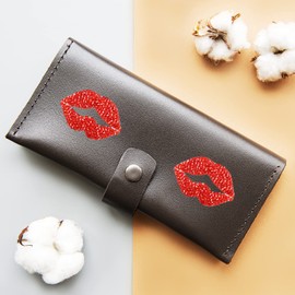 HungMieh 2PCS Car Decals for Women, Bling Rhinestone Red Lip Stickers and Decals with Self-Adhesive Backing for Car Interior&Exterior Window Motorcycle Helmet Laptop Tumbler Luggage Guitar, Red Lip