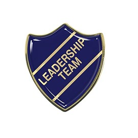 Leadership Team Gel Domed Blue School Shield Badge