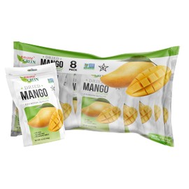Paradise Green dried Mango 28 ounce sweet dehydrated thai Mangoes sun dried In nature (8 bags X 3.5 ounce) (1 Pack)