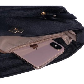 Bolsa Mujer Crossbody Bandolera, Bolso Dama Original Luckyly Color Negro Diseño de la tela Poliéster