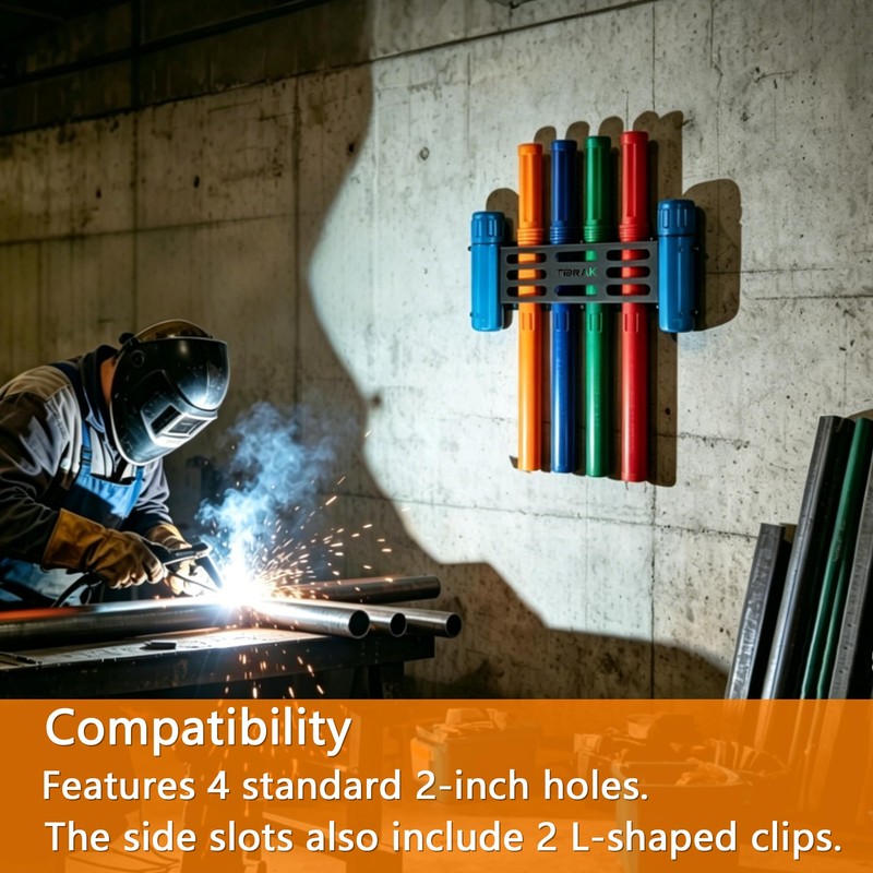 Welding Rod Holder Tube Rack, Wall Mounted Storage Organizer for