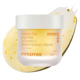 innisfree Crema iluminadora con enzima de té verde, crema hidratante facial coreana para manchas oscuras, hidratación y piel radiante