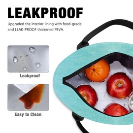 AOSBOS Insulated Lunch Bag for Women Lunch Bag Hand Carried Lunch Bag Waterproof Lining Mint Green