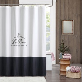 DS BATH Le Bain Shower Curtain,Polyester Fabric Shower Curtain,Printed Shower Curtains for Bathroom, Waterproof Bathroom Curtains,72" W x 72" H