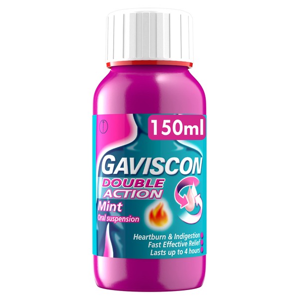 Gaviscon Double Action Liquid Heartburn Indigestion Mint 150ml