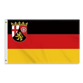 Large 90 x 150 cm Rhineland-Palatinate Flag, Large 150D German Federal State Friendship Banner, Germany Flag Doube Side Print Decor Brass Eyelets Large Rhineland Palatinate