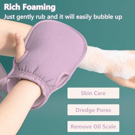 3 PCS Exfoliating Mitts, Deep Body Scrub Gloves, Dead Skin Remover Shower Exfoliator for Women and Men