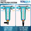 Reusable Whole House Spin Down Sediment Water Filter. Prefilter Removes