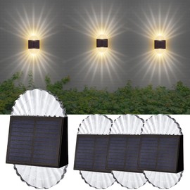 Starstrips Solar Deck Lights, 4 Pack Outdoor Waterproof LED Step Lights, Warm White Decorative Lighting for Patio, Stairs, Yard