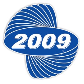 Versa Tags 2009 Oval Model Year Car Dealer Window Stickers Proudly Made in The USA Versa Oval Model Windshield Year Stickers are Blue and White in Color Come Twelve (12) to A Pack