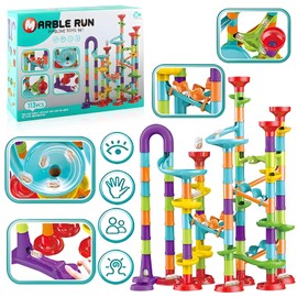 Rock Goldfish Marble Run Set - 113 Pcs STEM Learning Toy for Kids 4-8 | Marble Track, Marble Race Tracks for Kids, Marble Tower, Construction Building Blocks Toys(G24)