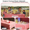 2pcs Red and White Checkered Disposable Tablecloth Table Covers,137*274cm Red