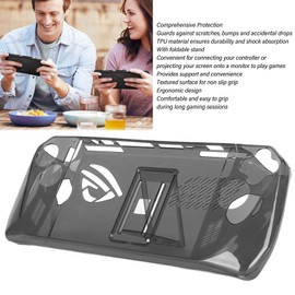 ROG Ally Case with Stand, TPU Transparent Protective Case, Full Body Shock and Slip Resistant, Fits 2023 ROG Ally Handheld Devices ROG Ally 7 Accessories Protective Cover Grips
