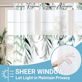 ALINK No Hook Shower Curtain with Snap in Liner - Floral Shower Curtain - Fabric Waterproof Inner Liner, Plants Navy Blue Flowers Modern Cloth Shower Curtains - Machine Washable, 71 x 74