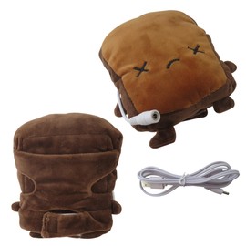 Zafina-UP USB Heated Gloves,USB Hand Warmers, Half Wearable 5V USB Powered Toast Fingerless Hand Warmer-Cute & Warm(Brown Toast)