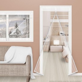 Transparent PVC Vinyl Wind Blocker Curtain for Front Doors & Windows AG Magnetic Wind Blocker 120x210cm