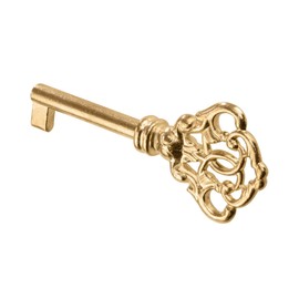 Gedotec Furniture Key Brass | 1 Piece | Beard Key Metal | BEETHOVEN | Decorative Replacement Key Antique | 40 mm | Replacement Key | Key with Euro Lock | Additional Key for Furniture Lock