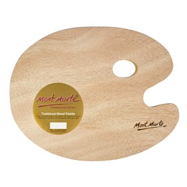 Mont Marte Mixing Palette for Oil Paints - Traditional Shape - 30 x 38 cm - Ideal Oil Painting - Painting Palette with Hole for Thumb