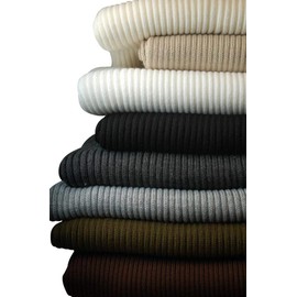 Neotrims Chunky Fat Rib, Stretch Knit Rib Trimming Fabric for Garments, Cuffs, Waistbands and Welts. Our Chunkiest Ribbing Jersey Material for Apparel. Resilient Soft Natural Feel, 2x1 Ribbed Surface.