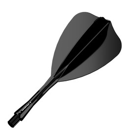 WINMAU Darts Fusion Integrated Flight & Shaft System - Arrow Shape & Design - Black Colour, Intermediate Length