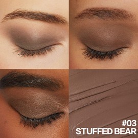 FOCALLURE No Crease Eyeshadow Stick, Creamy Eye Shadow Stick, Matte & Shimmer Eyeshadow Pencil, Smudge-proof, Built-in Smudger, STUFFED BEAR