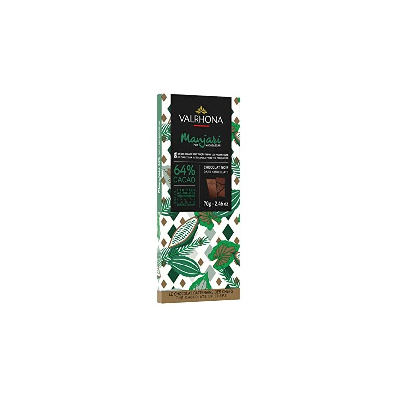 VALRHONA 64% Manjari Dark Chocolate Bar, 2.46 OZ