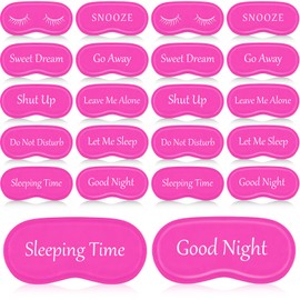 Eurzom 20 Pieces Funny Eye Sleeping Mask Bulk with Adjustable Strap Blackout Eye Sleep Mask for Night Blindfold Cover for Women Men(Rose Red)