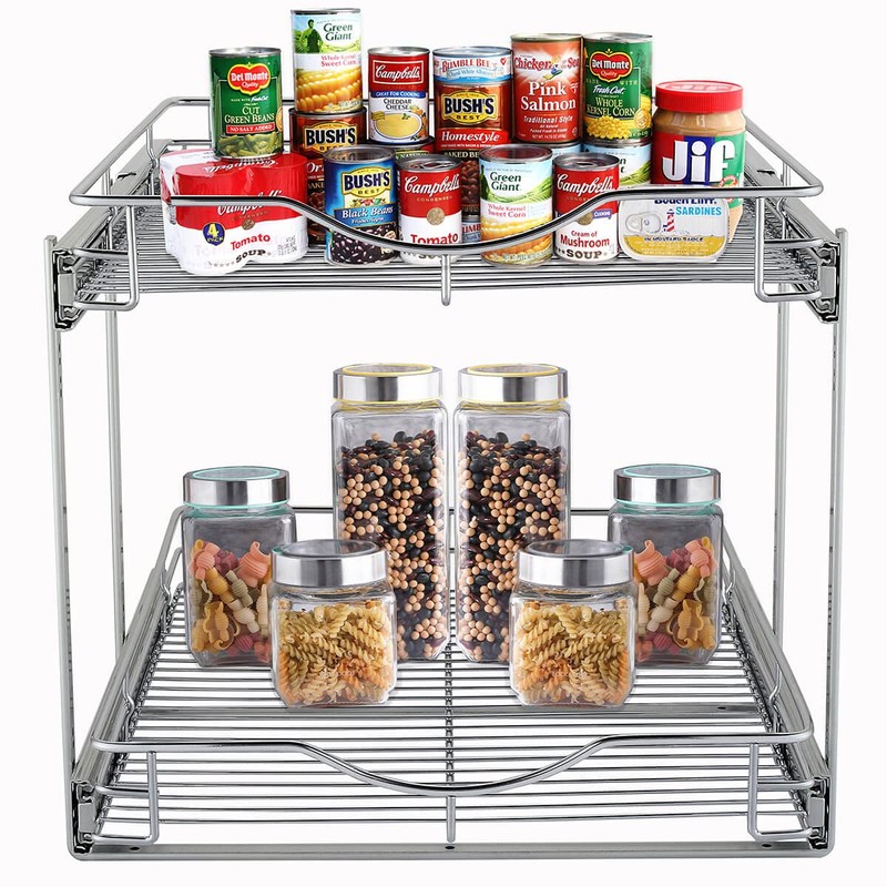 DINDON 2 Tier Pull Out Cabinet Organizer (11" W x