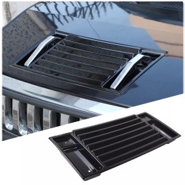 car-attention Gloss Black Fit For 2003-2009 Hummer H2 Front Hood Vent Panel Handle Covers Trim