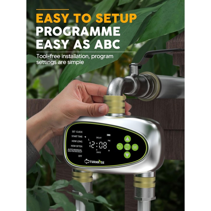 Water Timer for Garden Hose - 2 Zone Sprinkler Controller