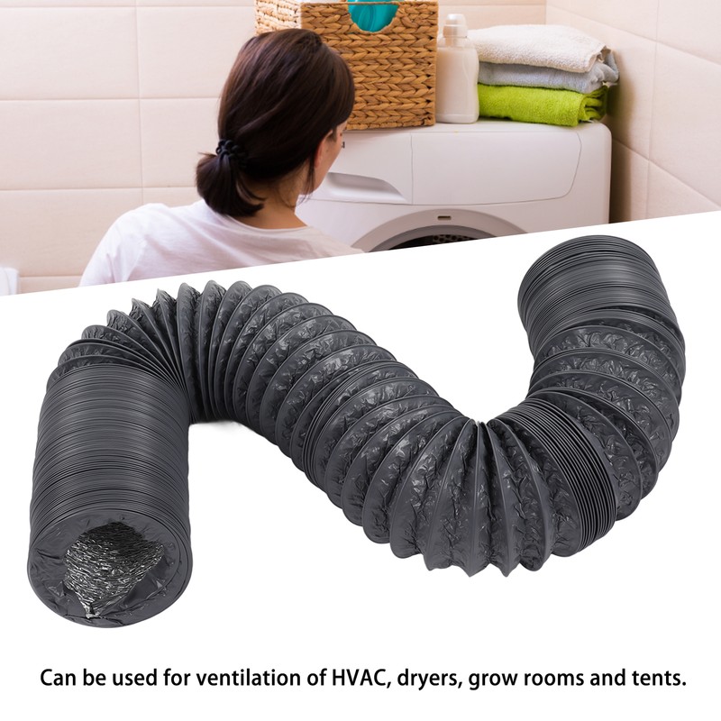 Flexible Aluminum Ducting Duct 1m Length with Clamp for Ventilation
