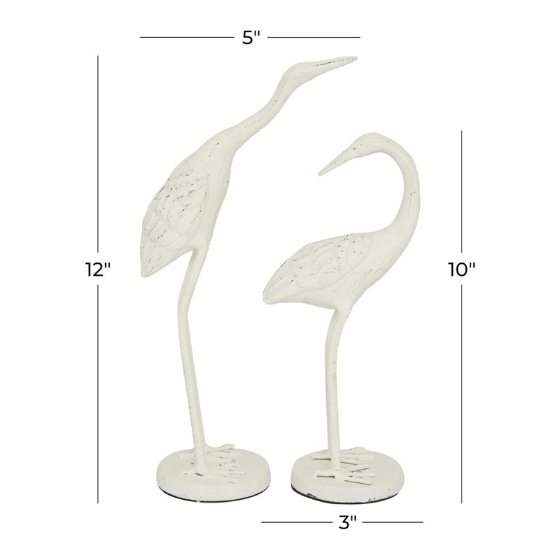 Deco 79 Metal Bird Decorative Sculpture Home Decor Statues, Set