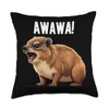 Rock Hyrax Lover Awawa Funny Groundhog Throw Pillow