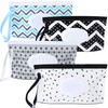 FEBSNOW 4 Pack Baby Wipe Dispenser, Portable Refillable Wipe Holder,