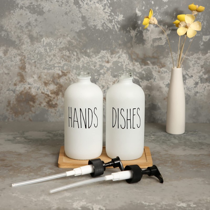 MOMEEMO Soap Dispenser Set 2 Pack, Contains Dish Soap Dispenser