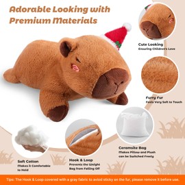 Bobbie & Laxi 25" & 4.5 lbs Capybara Weighted Stuffed Animals, Cuddly & Soft Kids' Plush Toy Pillows for Companion, Large Plushies with Removable Ceramsite Bag, Gifts for Adults, Kids, Boys and Girls