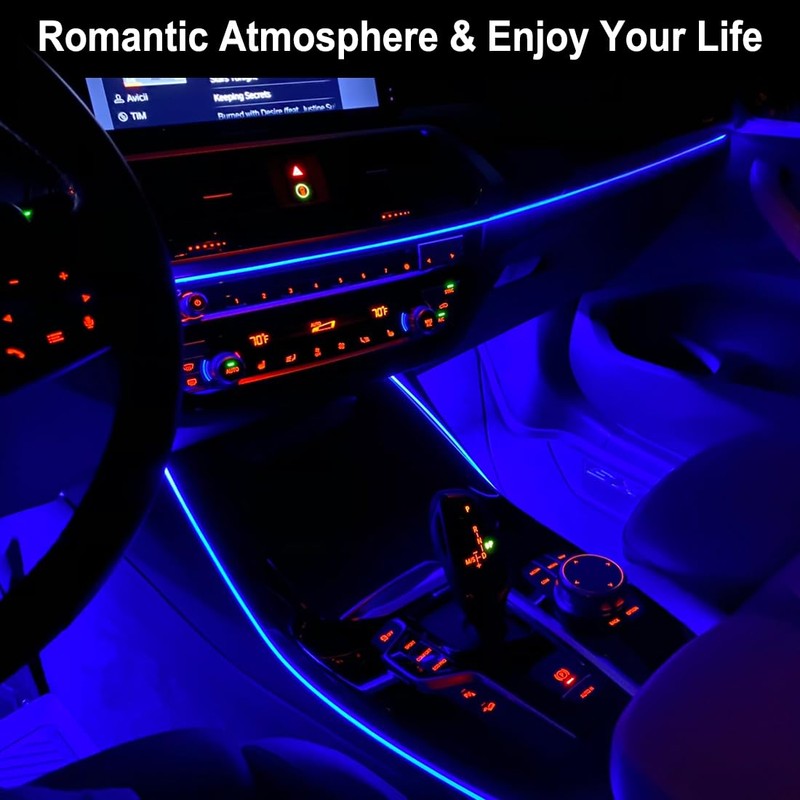 EL Wire Interior Car LED Strip Lights, 16.5FT USB Neon