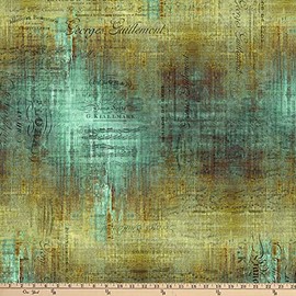 FreeSpirit Abandoned 2 Piano Sorte Patina, Fabric by The Yard